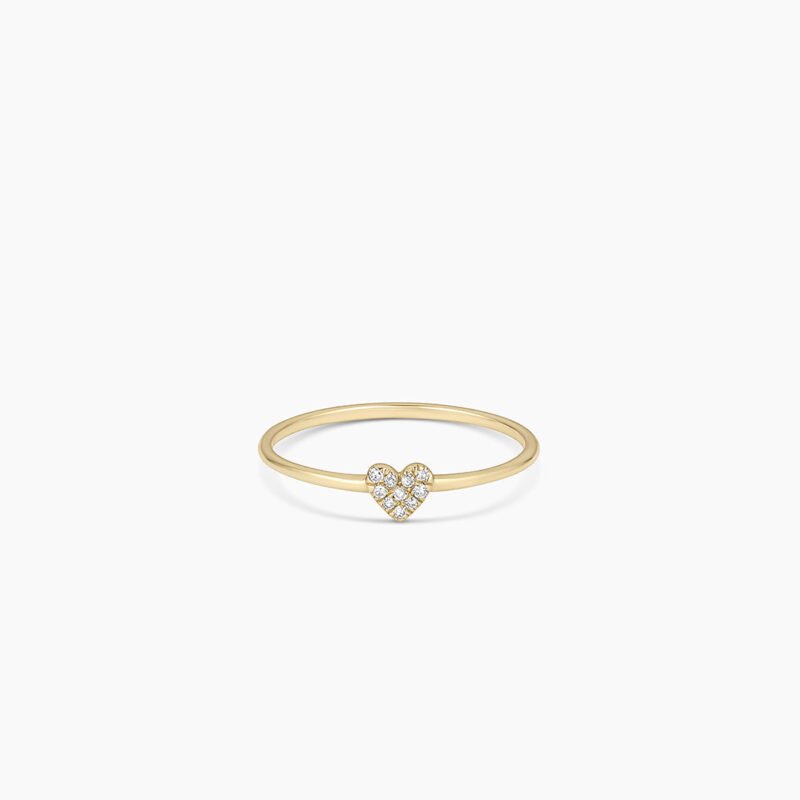 Diamond Pavé Heart Ring
